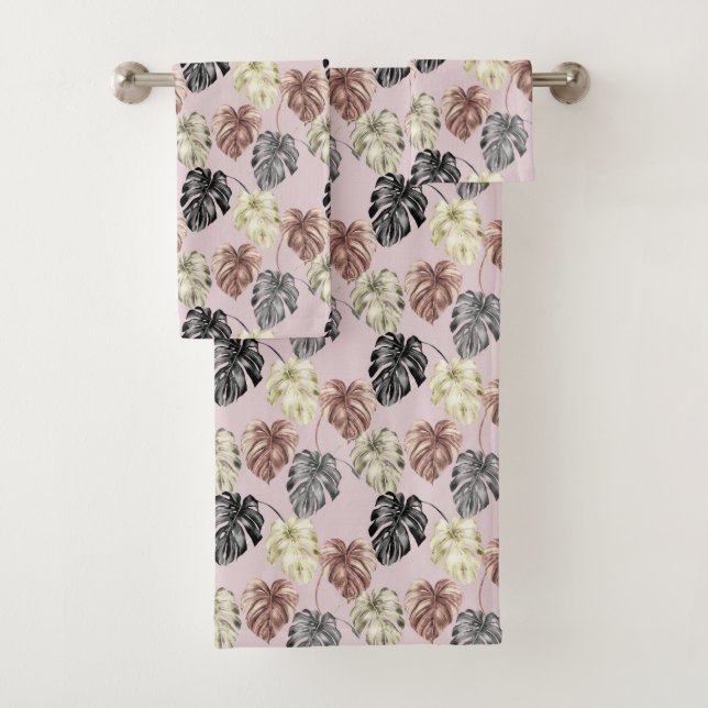 Tropical Animal Print &Greenery Series Design 35 Bath Towel Set (Insitu)