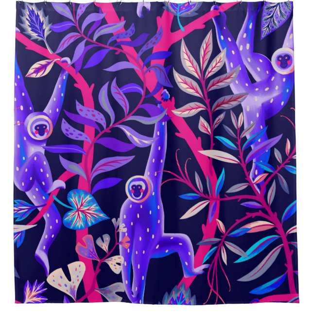 Tropical animals: blue monkeys pattern. (Front)