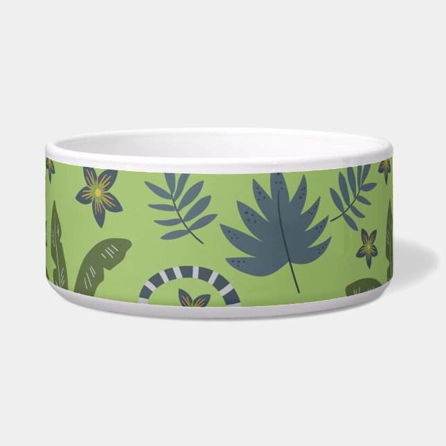 Tropical animals seamless pattern green and grey (Front)