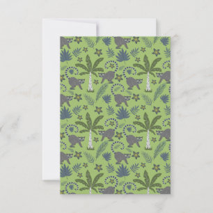 Tropical animals seamless pattern green and grey card