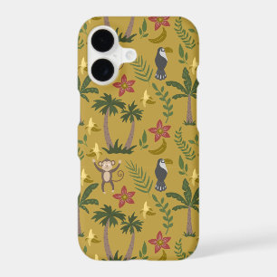 Tropical animals seamless pattern monkey , macaw
