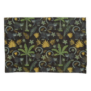 Tropical animals seamless pattern monkey palm tree pillowcase
