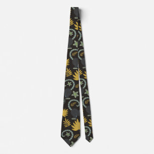 Tropical animals seamless pattern monkey palm tree tie