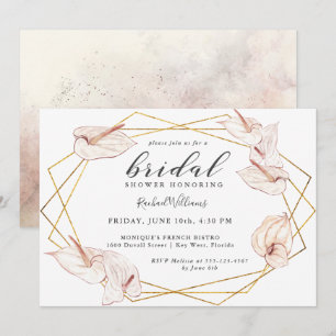 Tropical Anthuriums Floral Bridal Shower Invitation