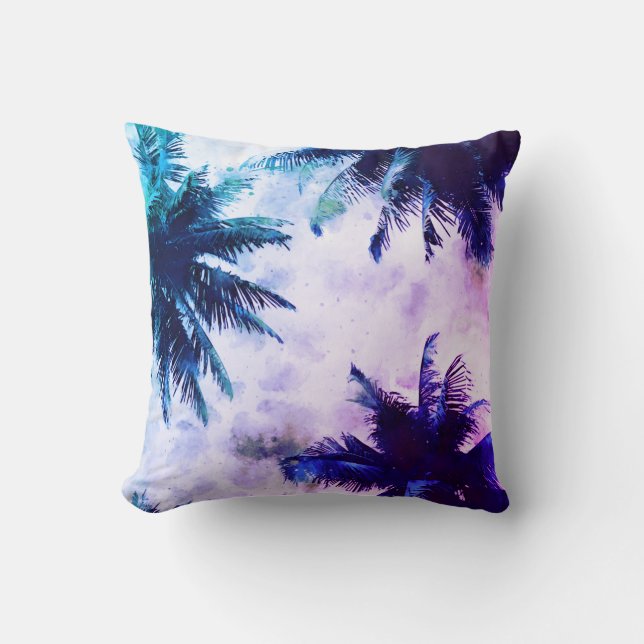 *~* Tropical AP25 Exotic Beach Palm Tree Throw Pillow (Front)
