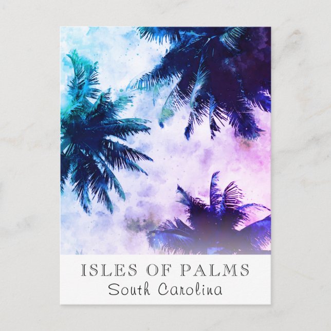*~* Tropical AP25 Travel Personalize - Palm Tree Postcard (Front)