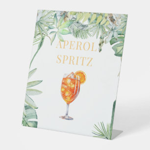 Tropical Aperol Spritz Drink Pedestal Sign