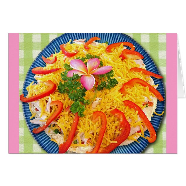 Tropical Appetizer With Frangipani Plumeria Flower (Front Horizontal)