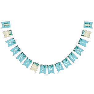 Tropical Aqua Baby On Board  Bunting Flags