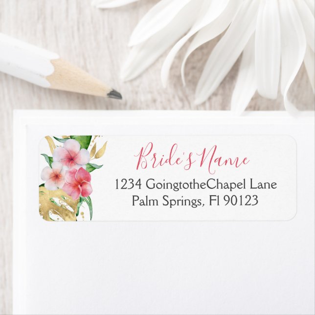 Tropical Aquarelle Florale Mariage Shower (En situation)