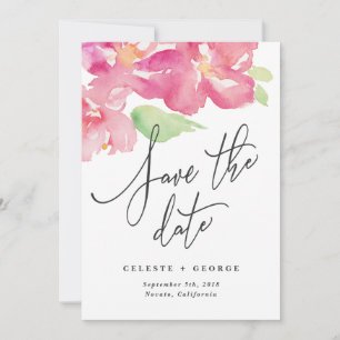 Tropical aquarelle florale save the date