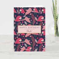 Tropical Ara Parrot Pattern Personalized Birthday