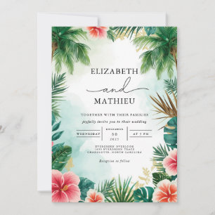 Tropical Arch Foliage Wedding Invitation