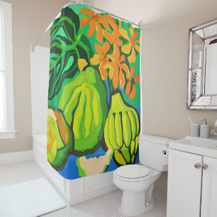 Tropical art  shower curtain