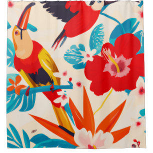 Tropical art  shower curtain