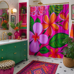 Tropical art  shower curtain