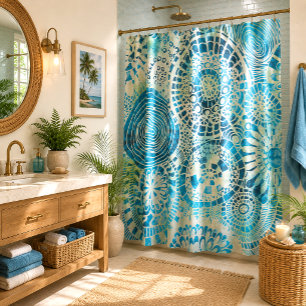 Tropical art shower curtain