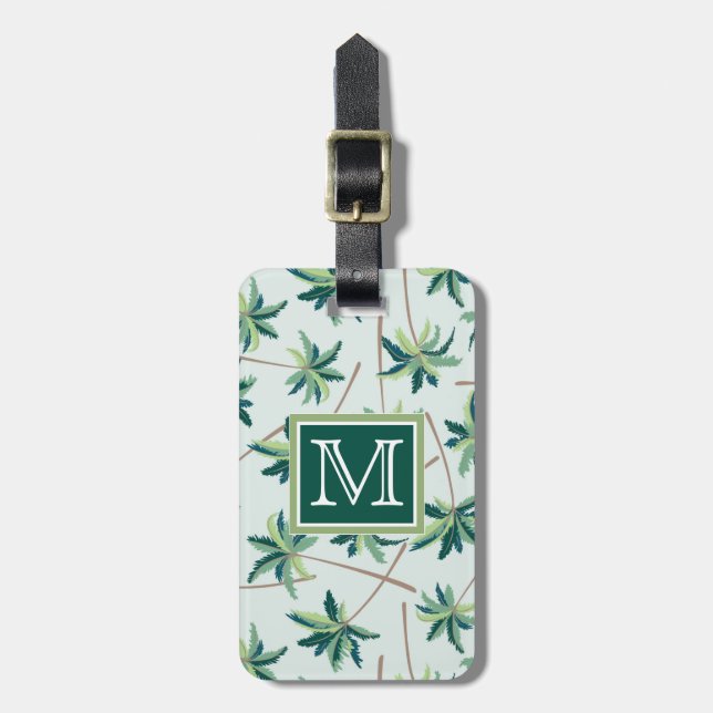 Tropical Australian Foxtail Palm | Monogram Luggage Tag (Front Vertical)