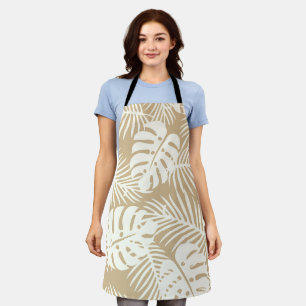 Tropical autumn, summer leaf patterns apron
