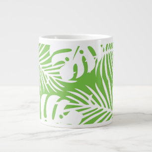 Tropical autumn, summer leaf patterns large coffee mug