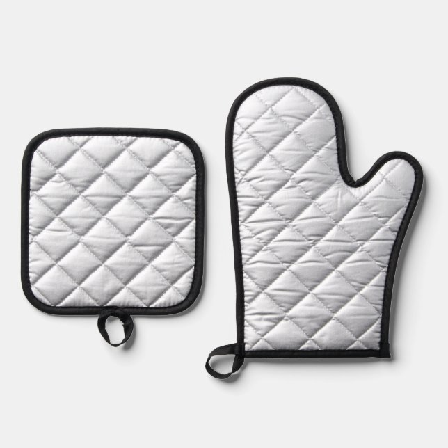 Tropical autumn, summer leaf patterns oven mitt & pot holder set (Back)