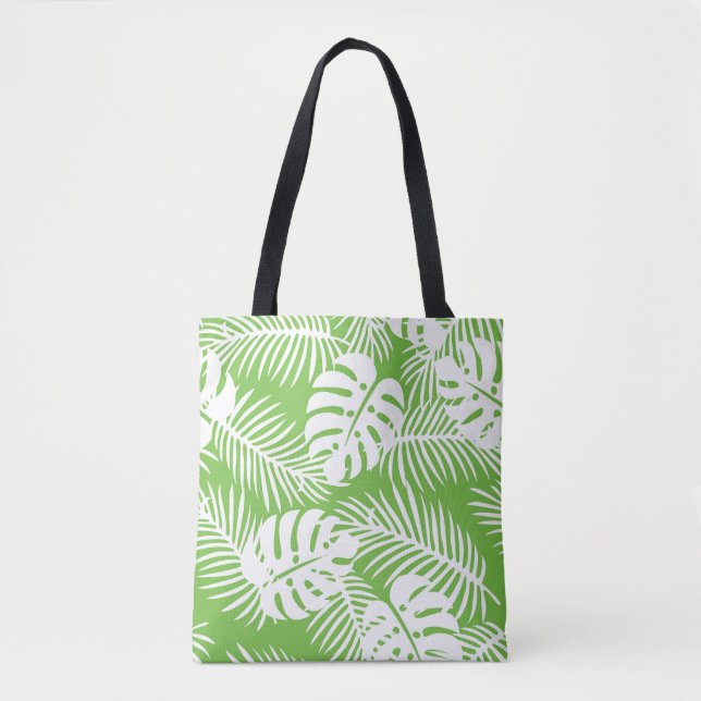 Tropical autumn, summer leaf patterns tote bag (Front)