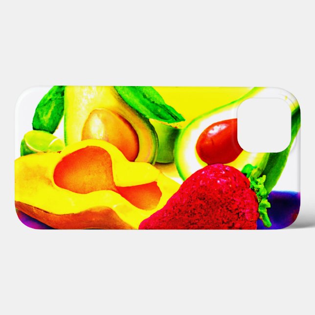 Tropical Avocado, Strawberry, and Mango. Buy Now Case-Mate iPhone Case (Back (Horizontal))