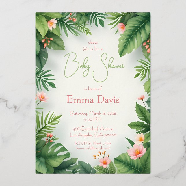 Tropical Baby Shower (Front)