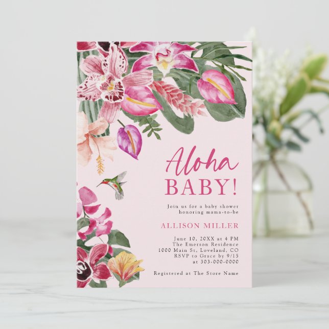 Tropical Baby Shower Invitation (Standing Front)