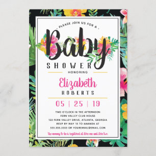 Tropical Baby Shower Invitation, Luau Invitation
