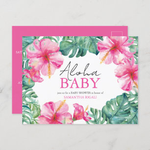 Tropical Baby Shower Invitations Aloha Carte posta
