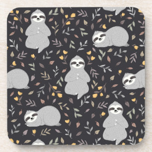 Tropical Baby Sloth Pattern Coaster