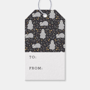 Tropical Baby Sloth Pattern Gift Tags