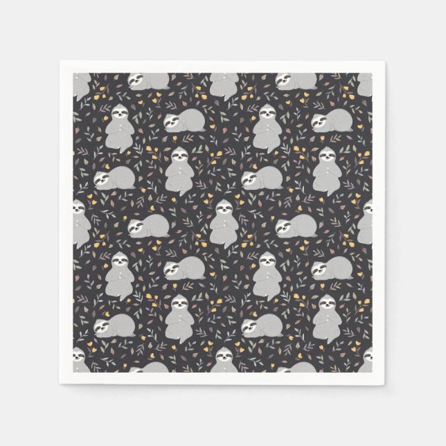 Tropical Baby Sloth Pattern Napkin (Front)