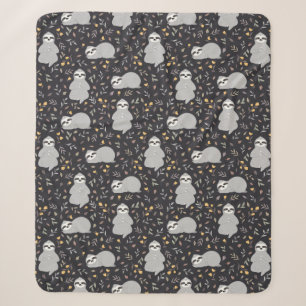 Tropical Baby Sloth Pattern Sherpa Blanket
