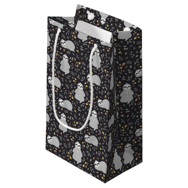 Tropical Baby Sloth Pattern Small Gift Bag (Front Angled)