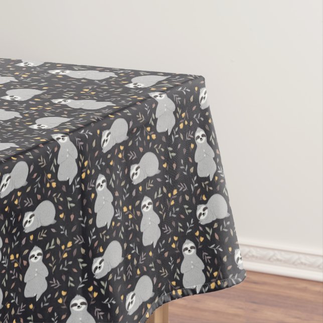 Tropical Baby Sloth Pattern Tablecloth (In Situ)