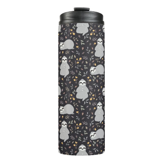 Tropical Baby Sloth Pattern Thermal Tumbler (Front)