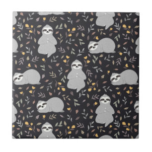 Tropical Baby Sloth Pattern Tile