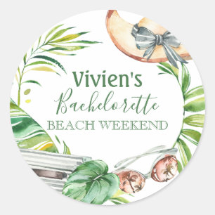 Tropical Bachelorette Beach Party Weekend Classic Round Sticker