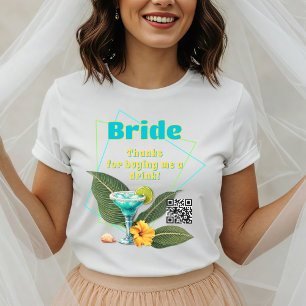Tropical Bachelorette Party Brides QR code Tri-Blend Shirt