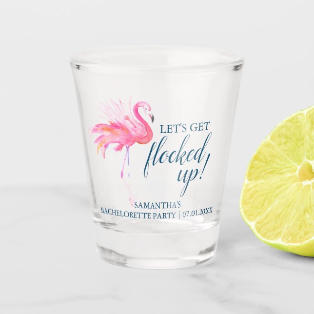 Tropical Bachelorette Party Gift Idea Shot Glass (Front)