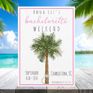 Tropical Bachelorette Party Weekend Itinerary Invitation