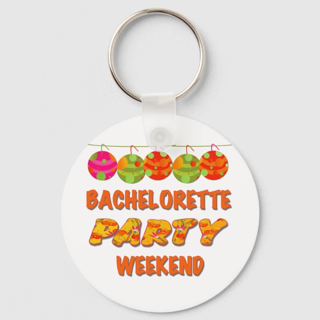 Tropical Bachelorette Party Weekend Keychain (Front)