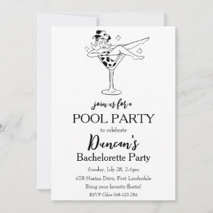 tropical bachelorette pool party invitation