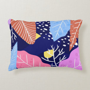 Tropical background with jungle plants. Palm leave Accent Pillow
