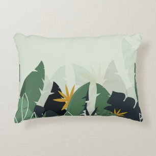 Tropical background with jungle plants. Palm leave Accent Pillow