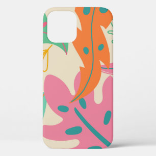 Tropical background with jungle plants. Palm leave iPhone 12 Case