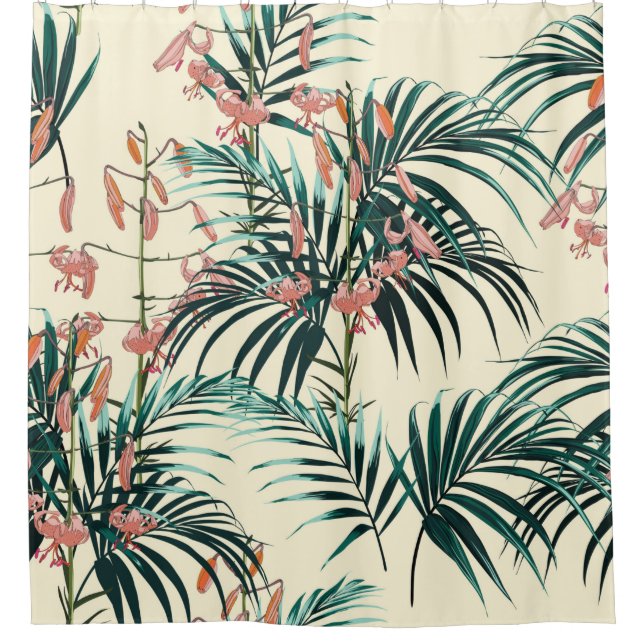 Tropical background with jungle plants. Seamless t (Front)