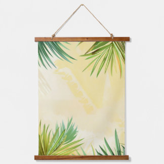 Tropical background with palm leaves.  hanging tapestry